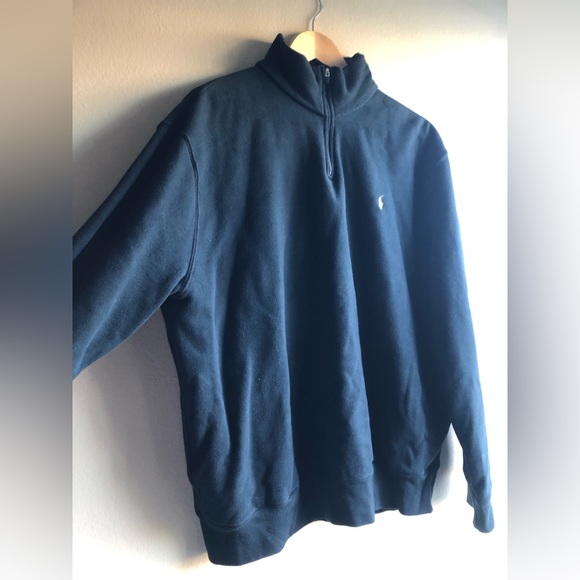 Polo By Ralph Lauren Men’s Long Sleeve Black Half Zip Pockets Sweater Size L - Picture 4 of 13